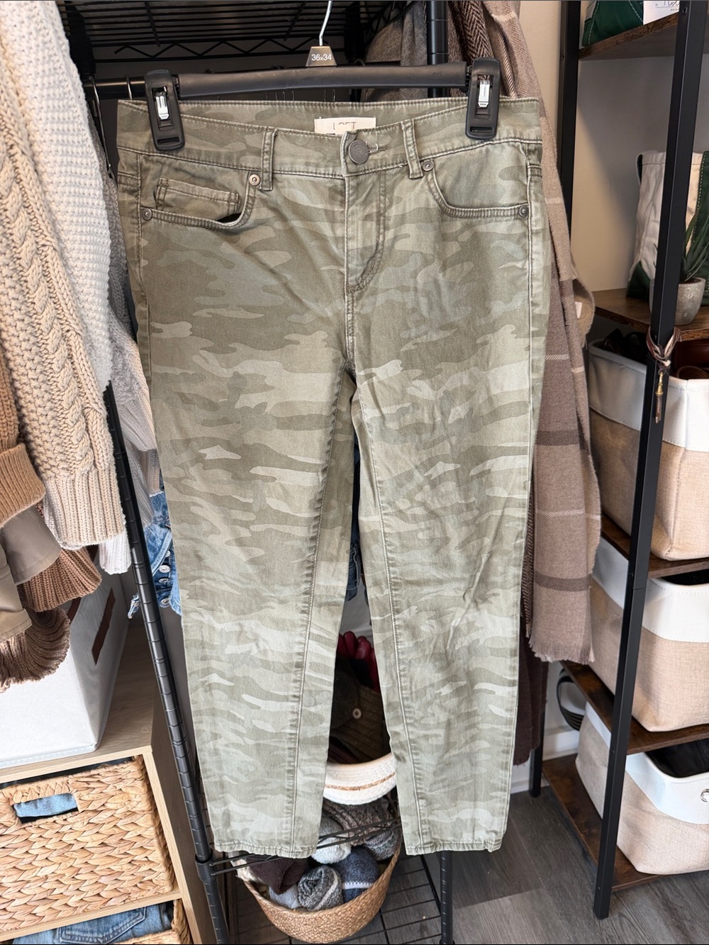 Loft CAMO Slim pant - Olive Green 0P
